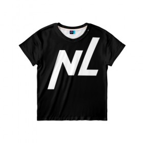 Детская футболка 3D с принтом NL logo в Курске, 100% гипоаллергенный полиэфир | прямой крой, круглый вырез горловины, длина до линии бедер, чуть спущенное плечо, ткань немного тянется | nl | нл | супергерои
