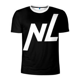 Мужская футболка 3D спортивная с принтом NL logo в Курске, 100% полиэстер с улучшенными характеристиками | приталенный силуэт, круглая горловина, широкие плечи, сужается к линии бедра | nl | нл | супергерои