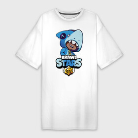 Платье-футболка хлопок с принтом Brawl Stars LEON SHARK в Курске,  |  | 8 bit | 8 бит | brawl | brawl stars | crow | leon | shark | stars | акула | бравл | бравл старс | браво старс | игра | компьютерная | кров | леон | леон акула | онлайн | старс | шарк