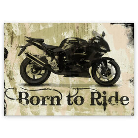 Поздравительная открытка с принтом Born to Ride в Курске, 100% бумага | плотность бумаги 280 г/м2, матовая, на обратной стороне линовка и место для марки
 | байк | байкер | байкеру | байкерше | беспечный ездок | ветер | гонки | дорога | езда | ездок | мото | мотобайк | мотогонки | мотокросс | мотор | мотоспорт | мотоцикл | мотоциклист | мотоциклисту
