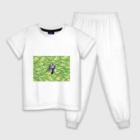 Детская пижама хлопок с принтом Игуана нежить в Курске, 100% хлопок |  брюки и футболка прямого кроя, без карманов, на брюках мягкая резинка на поясе и по низу штанин
 | 