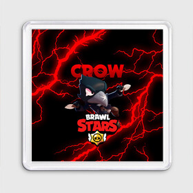 Магнит 55*55 с принтом  BRAWL STARS CROW | БРАВЛ СТАРС ЛЕОН в Курске, Пластик | Размер: 65*65 мм; Размер печати: 55*55 мм | brawl stars | crow | leon | leon shark | sally leon | shark | stars | акула | берли | ворон | леон | леон акула | спайк | эль примо