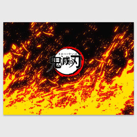 Поздравительная открытка с принтом Kimetsu no Yaiba яркое пламя в Курске, 100% бумага | плотность бумаги 280 г/м2, матовая, на обратной стороне линовка и место для марки
 | demon slayer | demon slayer: kimetsu no yaiba | kimetsu | kimetsu no yaiba | nezuko | slayer | tanjiro | клинок рассекающий демонов | незуко | танджиро | шинобу кочо