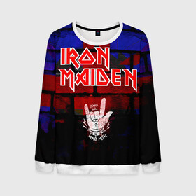 Мужской свитшот 3D с принтом Iron Maiden в Курске, 100% полиэстер с мягким внутренним слоем | круглый вырез горловины, мягкая резинка на манжетах и поясе, свободная посадка по фигуре | iron maiden | англия | британия | металл | музыка | рок