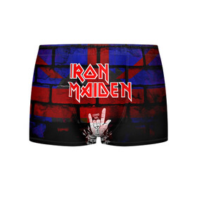 Мужские трусы 3D с принтом Iron Maiden в Курске, 50% хлопок, 50% полиэстер | классическая посадка, на поясе мягкая тканевая резинка | Тематика изображения на принте: iron maiden | англия | британия | металл | музыка | рок