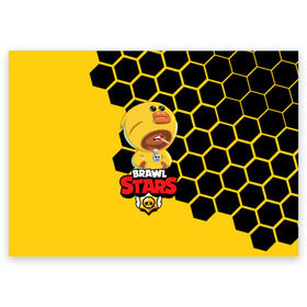 Поздравительная открытка с принтом BRAWL STARS SALLY LEON. в Курске, 100% бумага | плотность бумаги 280 г/м2, матовая, на обратной стороне линовка и место для марки
 | brawl stars | leon | moba | pattern | sally leon | бравл старс | жанр | игра | леон | паттерн | соты | утка