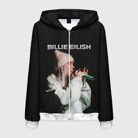 Мужская толстовка 3D на молнии с принтом BILLIE EILISH в Курске, 100% полиэстер | длина до линии бедра, манжеты и пояс оформлены мягкой тканевой резинкой, двухслойный капюшон со шнурком для регулировки, спереди молния, по бокам два кармана | ayelish | bad guy | bellyache | bilie eilish | bilie elish | billie | billie eilish | eilish | electronic | elish | music | били айлиш | билли айлиш | эйлиш | элиш