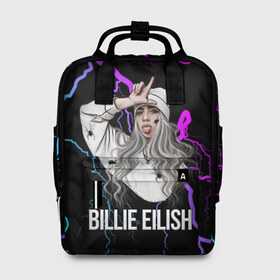 Женский рюкзак 3D с принтом BILLIE EILISH в Курске, 100% полиэстер | лямки с регулируемой длиной, сверху ручки, чтобы рюкзак нести как сумку. Основное отделение закрывается на молнию, как и внешний карман. Внутри два дополнительных кармана, один из которых закрывается на молнию. По бокам два дополнительных кармашка, куда поместится маленькая бутылочка
 | ayelish | bad guy | bellyache | bilie eilish | bilie elish | billie | billie eilish | eilish | electronic | elish | music | били айлиш | билли айлиш | эйлиш | элиш