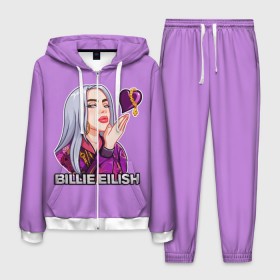 Мужской костюм 3D с принтом BILLIE EILISH в Курске, 100% полиэстер | Манжеты и пояс оформлены тканевой резинкой, двухслойный капюшон со шнурком для регулировки, карманы спереди | ayelish | bad guy | bellyache | bilie eilish | bilie elish | billie | billie eilish | eilish | electronic | elish | music | били айлиш | билли айлиш | эйлиш | элиш