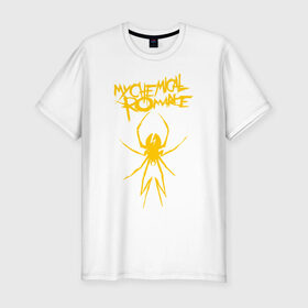 Мужская футболка премиум с принтом My Chemical Romance spider в Курске, 92% хлопок, 8% лайкра | приталенный силуэт, круглый вырез ворота, длина до линии бедра, короткий рукав | music | my chemical romance | rock | боб брайар | джеймс дьюис | джерард уэи | майки уэи | музыка | рок | рэй торо | фрэнк айеро