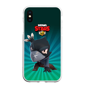 Чехол для iPhone XS Max матовый с принтом Brawl Stars Crow в Курске, Силикон | Область печати: задняя сторона чехла, без боковых панелей | brawl stars | bull | colt | crow | leon | leon shark | shark | stars | акула | берли | ворон | динамайк | кольт | леон | леон акула | нита | спайк | шелли | эль примо