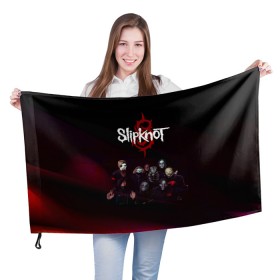 Флаг 3D с принтом Slipknot в Курске, 100% полиэстер | плотность ткани — 95 г/м2, размер — 67 х 109 см. Принт наносится с одной стороны | slipknot | металл | музыка | рок | слипкнот