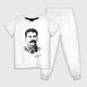 Детская пижама хлопок с принтом Товарищ Сталин в Курске, 100% хлопок |  брюки и футболка прямого кроя, без карманов, на брюках мягкая резинка на поясе и по низу штанин
 | Тематика изображения на принте: джугашвилли | иосиф виссарионович сталин | иосиф сталин | коба | сталин | товарищ сталин