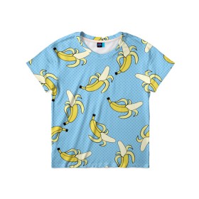 Детская футболка 3D с принтом Banana art в Курске, 100% гипоаллергенный полиэфир | прямой крой, круглый вырез горловины, длина до линии бедер, чуть спущенное плечо, ткань немного тянется | banana | pop art | банан | бананы | поп арт