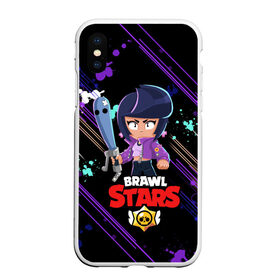 Чехол для iPhone XS Max матовый с принтом BRAWL STARS BIBI в Курске, Силикон | Область печати: задняя сторона чехла, без боковых панелей | bib | brawl stars | colt | crow | el brown | leon | leon shark | max | moba | sally leon | shark | акула | берли | биби | бравл старс | браун | ворон | жанр | игра | кольт | леон | леон акула | макс | нита | шелли