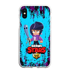 Чехол для iPhone XS Max матовый с принтом BRAWL STARS BIBI в Курске, Силикон | Область печати: задняя сторона чехла, без боковых панелей | bib | brawl stars | colt | crow | el brown | leon | leon shark | max | moba | sally leon | shark | акула | берли | биби | бравл старс | браун | ворон | жанр | игра | кольт | леон | леон акула | макс | нита | шелли