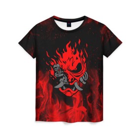 Женская футболка 3D с принтом CYBERPUNK 2077 KEANU REEVES в Курске, 100% полиэфир ( синтетическое хлопкоподобное полотно) | прямой крой, круглый вырез горловины, длина до линии бедер | bright | cd project red | cyberpunk 2077 | fire | flame | heat | keanu reeves | light | samurai | wildfire | искры | киану ривз | киберпанк 2077 | огненный | огонь | пламя | пожар | самураи