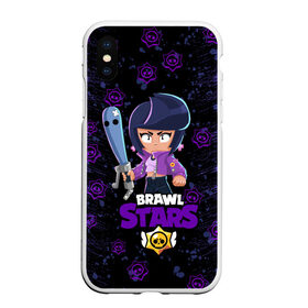 Чехол для iPhone XS Max матовый с принтом BRAWL STARS BIBI в Курске, Силикон | Область печати: задняя сторона чехла, без боковых панелей | bib | brawl stars | colt | crow | el brown | leon | leon shark | max | moba | sally leon | shark | акула | берли | биби | бравл старс | браун | ворон | жанр | игра | кольт | леон | леон акула | макс | нита | шелли