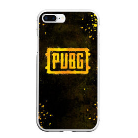 Чехол для iPhone 7Plus/8 Plus матовый с принтом PUBG в Курске, Силикон | Область печати: задняя сторона чехла, без боковых панелей | battle | battlegrounds | chicken | deathmatch | dinner | playerunknowns | royale | брызги | игра | капли | кляксы | краски