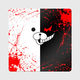 Магнит виниловый Квадрат с принтом MONOKUMA | МОНОКУМА в Курске, полимерный материал с магнитным слоем | размер 9*9 см, закругленные углы | Тематика изображения на принте: anime | bear | black  white | danganronpa | kurokuma | monodam | monokuma | monomi | monotaro | rabbit | school | shirokuma | аниме | главарь | мoноми | монокума | черно белый | школа