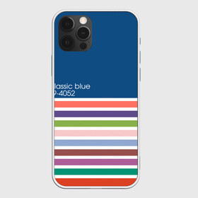 Чехол для iPhone 12 Pro с принтом Pantone цвет года (с 2012 по 2020 гг.) в Курске, силикон | область печати: задняя сторона чехла, без боковых панелей | в полоску | веб дизайнеру | декоратору | дизайнеру | институт pantone | классический синий | пантон | подарок дизайнеру | полосатый | полоска | полоски | разноцветный | синий | художнику | цвет 2020