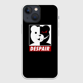 Чехол для iPhone 13 mini с принтом Monokuma despair на черном в Курске,  |  | anime | art | bear | danganronpa | japan | monokuma | аниме | арт | животное | манга | медведь | мишка | мульфильм | персонаж | плюшевый | япония