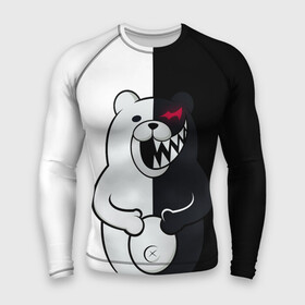 Мужской рашгард 3D с принтом Монокума схватился за живот в Курске,  |  | anime | bear | black  white | danganronpa | kurokuma | monodam | monokuma | monomi | monotaro | rabbit | school | shirokuma | аниме | главарь | мoноми | монокума | черно белый | школа