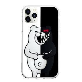 Чехол для iPhone 11 Pro матовый с принтом MONOKUMA в Курске, Силикон |  | anime | bear | black  white | danganronpa | kurokuma | monodam | monokuma | monomi | monotaro | rabbit | school | shirokuma | аниме | главарь | мoноми | монокума | черно белый | школа