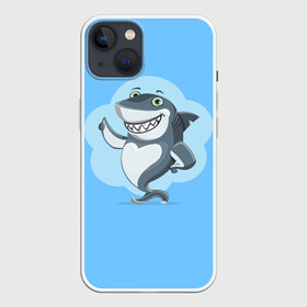 Чехол для iPhone 13 с принтом Акула с улыбкой в Курске,  |  | shark | акула | весёлый | вода | животное | зубы | милый | море | океан | опасный | палец вверх | подводный | природа | рыба | синий | смешной | улыбка | хищник | хищное