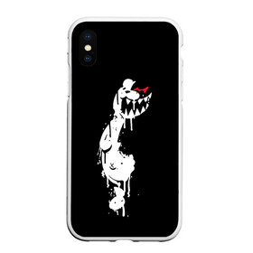 Чехол для iPhone XS Max матовый с принтом MONOKUMA в Курске, Силикон | Область печати: задняя сторона чехла, без боковых панелей | anime | bear | black | danganronpa | japan | monokuma | white | аниме | белое | медведь | монокума | черное | япония