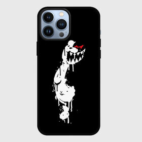 Чехол для iPhone 13 Pro Max с принтом MONOKUMA в темноте в Курске,  |  | anime | bear | black | danganronpa | japan | monokuma | white | аниме | белое | медведь | монокума | черное | япония