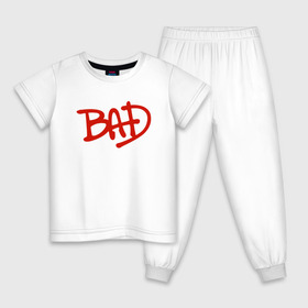 Детская пижама хлопок с принтом Song BAD в Курске, 100% хлопок |  брюки и футболка прямого кроя, без карманов, на брюках мягкая резинка на поясе и по низу штанин
 | jackson michael