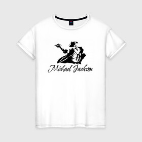 Женская футболка хлопок с принтом Танцующий в Курске, 100% хлопок | прямой крой, круглый вырез горловины, длина до линии бедер, слегка спущенное плечо | майкл джексон чёрно белый силуэт
