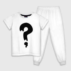 Детская пижама хлопок с принтом Знак Вопроса в Курске, 100% хлопок |  брюки и футболка прямого кроя, без карманов, на брюках мягкая резинка на поясе и по низу штанин
 | футболка суса из гравити фолз