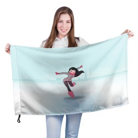 Флаг 3D с принтом Фигурное катание в Курске, 100% полиэстер | плотность ткани — 95 г/м2, размер — 67 х 109 см. Принт наносится с одной стороны | figure skating | коньки | конькобежный спорт | фигурное катание