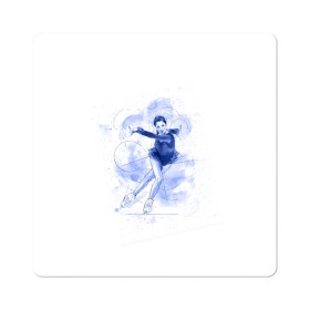 Магнит виниловый Квадрат с принтом Фигурное катание в Курске, полимерный материал с магнитным слоем | размер 9*9 см, закругленные углы | Тематика изображения на принте: figure skating | коньки | конькобежный спорт | фигурное катание