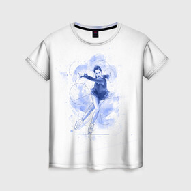 Женская футболка 3D с принтом Фигурное катание в Курске, 100% полиэфир ( синтетическое хлопкоподобное полотно) | прямой крой, круглый вырез горловины, длина до линии бедер | figure skating | коньки | конькобежный спорт | фигурное катание