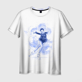 Мужская футболка 3D с принтом Фигурное катание в Курске, 100% полиэфир | прямой крой, круглый вырез горловины, длина до линии бедер | Тематика изображения на принте: figure skating | коньки | конькобежный спорт | фигурное катание