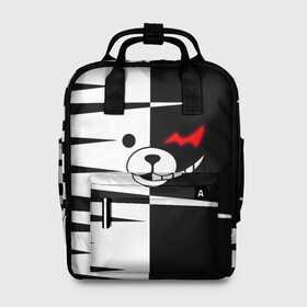 Женский рюкзак 3D с принтом monokuma в Курске, 100% полиэстер | лямки с регулируемой длиной, сверху ручки, чтобы рюкзак нести как сумку. Основное отделение закрывается на молнию, как и внешний карман. Внутри два дополнительных кармана, один из которых закрывается на молнию. По бокам два дополнительных кармашка, куда поместится маленькая бутылочка
 | danganronpa | monokuma | trigger happy havoc | аниме | игрушка | манга | медведь | монокума | монохром | мягкая игрушка робот | робот