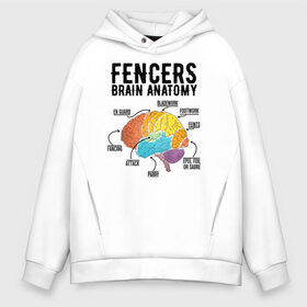 Мужское худи Oversize хлопок с принтом Fences Brain Anatomy в Курске, френч-терри — 70% хлопок, 30% полиэстер. Мягкий теплый начес внутри —100% хлопок | боковые карманы, эластичные манжеты и нижняя кромка, капюшон на магнитной кнопке | brain | fances | мозг | рапира | фехтовальщики | фехтование | шпага