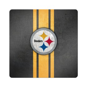 Магнит виниловый Квадрат с принтом Pittsburgh Steelers в Курске, полимерный материал с магнитным слоем | размер 9*9 см, закругленные углы | Тематика изображения на принте: 