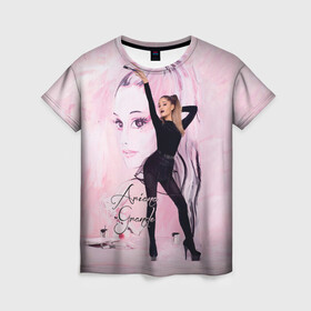 Женская футболка 3D с принтом Ariana Grande в Курске, 100% полиэфир ( синтетическое хлопкоподобное полотно) | прямой крой, круглый вырез горловины, длина до линии бедер | ariana | grande | автор | ариана | гранде | музыкальный | певица | песен | продюсер