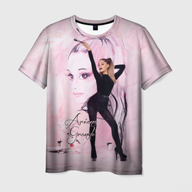 Мужская футболка 3D с принтом Ariana Grande в Курске, 100% полиэфир | прямой крой, круглый вырез горловины, длина до линии бедер | ariana | grande | автор | ариана | гранде | музыкальный | певица | песен | продюсер
