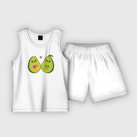Детская пижама с шортами хлопок с принтом Авокадо парное в Курске,  |  | animal | avocado | heart | like | likee | авокадо | животные | лайк | лайки