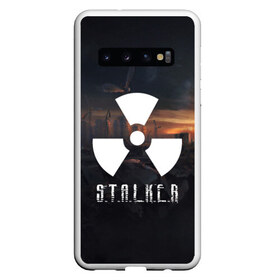 Чехол для Samsung Galaxy S10 с принтом STALKER в Курске, Силикон | Область печати: задняя сторона чехла, без боковых панелей | Тематика изображения на принте: metro | s.t.a.l.k.e.r. | stalker | ukraina | зов припяти | игра | метро | мутант | пейзаж | припять | радиация | сталкер | сталкер 2 | украина | чернобыль