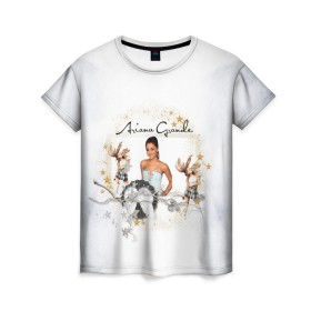 Женская футболка 3D с принтом ARIANA GRANDE в Курске, 100% полиэфир ( синтетическое хлопкоподобное полотно) | прямой крой, круглый вырез горловины, длина до линии бедер | Тематика изображения на принте: 3d | ariana grande | арт | звезды | исполнительница | лого | логотип | музыка | надпись | облако | певица | эмблема