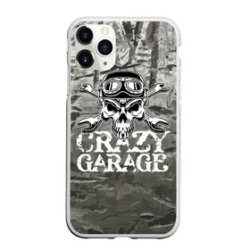 Чехол для iPhone 11 Pro матовый с принтом Crazy garage в Курске, Силикон |  | bones | garage | helmet | metal | orbits | skull | teeth | wrench | гаечный ключ | гараж | глазницы | зубы | металл | череп | шлем