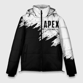 Мужская зимняя куртка 3D с принтом APEX LEGENDS в Курске, верх — 100% полиэстер; подкладка — 100% полиэстер; утеплитель — 100% полиэстер | длина ниже бедра, свободный силуэт Оверсайз. Есть воротник-стойка, отстегивающийся капюшон и ветрозащитная планка. 

Боковые карманы с листочкой на кнопках и внутренний карман на молнии. | Тематика изображения на принте: apex | apex legends | battle | battle royal | bloodhound | titanfall | wraith | апекс | апекс легендс | батл рояль | битва | война | каустик | королевская битва