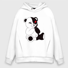 Мужское худи Oversize хлопок с принтом Monokuma в Курске, френч-терри — 70% хлопок, 30% полиэстер. Мягкий теплый начес внутри —100% хлопок | боковые карманы, эластичные манжеты и нижняя кромка, капюшон на магнитной кнопке | danganronpa | eye | monokuma | аватар | антагонист | глаз | игрушка | медведь | монокума | мягкая | панда | робот