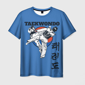 Мужская футболка 3D с принтом Taekwondo в Курске, 100% полиэфир | прямой крой, круглый вырез горловины, длина до линии бедер | taekwondo | восточные единоборства | единоборства | теквондо | тхэквондо | тэквондо